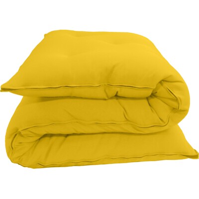 Twin Floor Rolling Futon Mattresses, Cotton Shikifuton Mats 3 x 39 x 80 Yellow