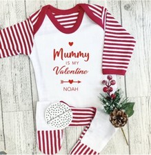 personalised my first valentines day babygrow mummy daddy is my valentine romper