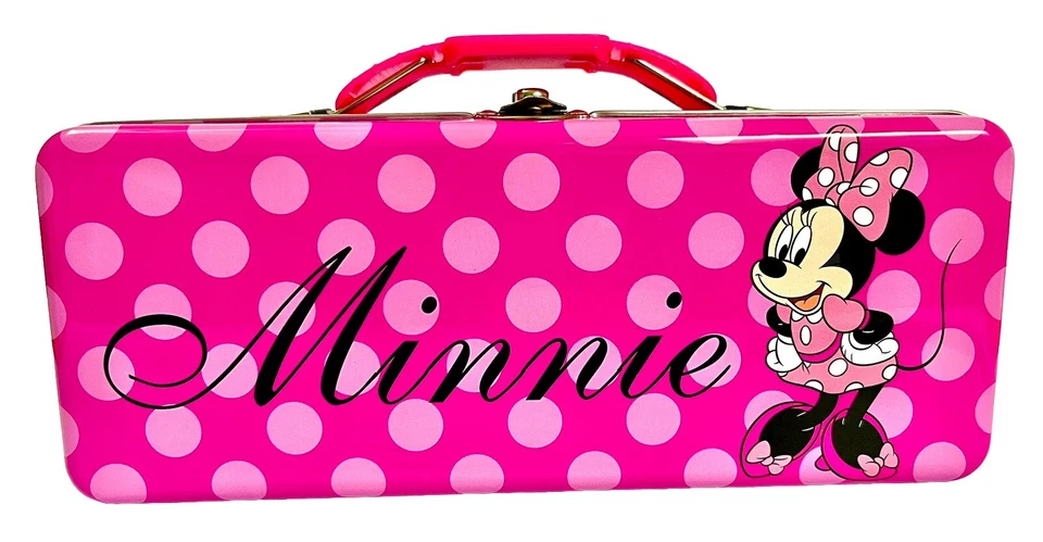 Disney Minnie Mouse-Caja de almuerzo/aperitivos-L8”-W3.25”-H2”-Profundidad 2”-Rosa-Metal/Estaño Foto 4 de 4