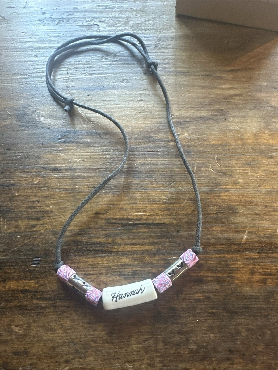 Artisan Ceramic Hannah Brown Leather Pink/Purple Choker Necklace