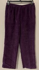 Alfred Dunner Womens Size 12 Purple Ribbed Elastic Waist Pull-On Pants A4768