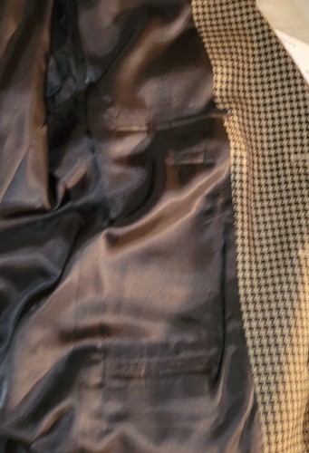 GIANFRANCO RUFFINI Camel Tan Black Houndstooth Check Wool Blazer Jacket 42L - Picture 8 of 8