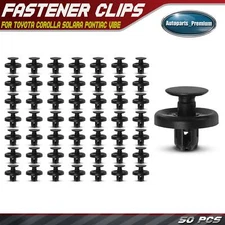 50Pcs 7mm Nylon Front Fender Bumper Retainer Clips Push-Type for Toyota Pontiac
