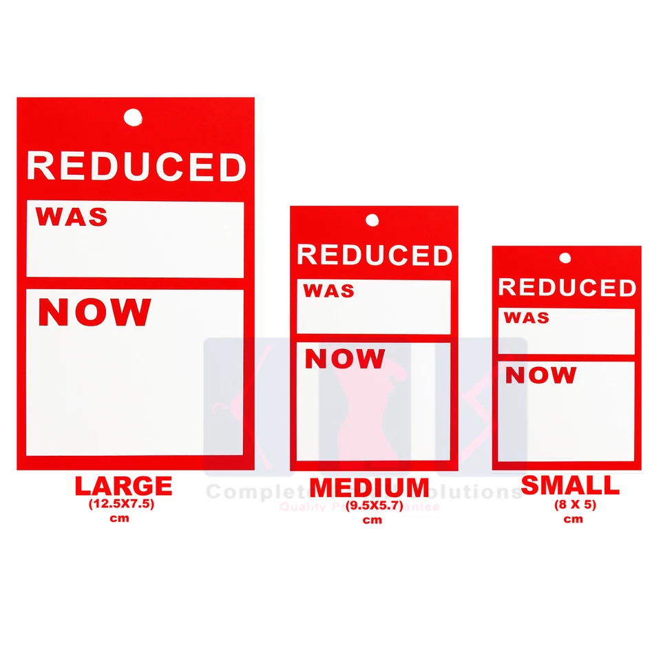 100x REDUCED WAS NOW PRICE TAGGING GUN CARD PRICING GUN HANGER SWING TICKETS