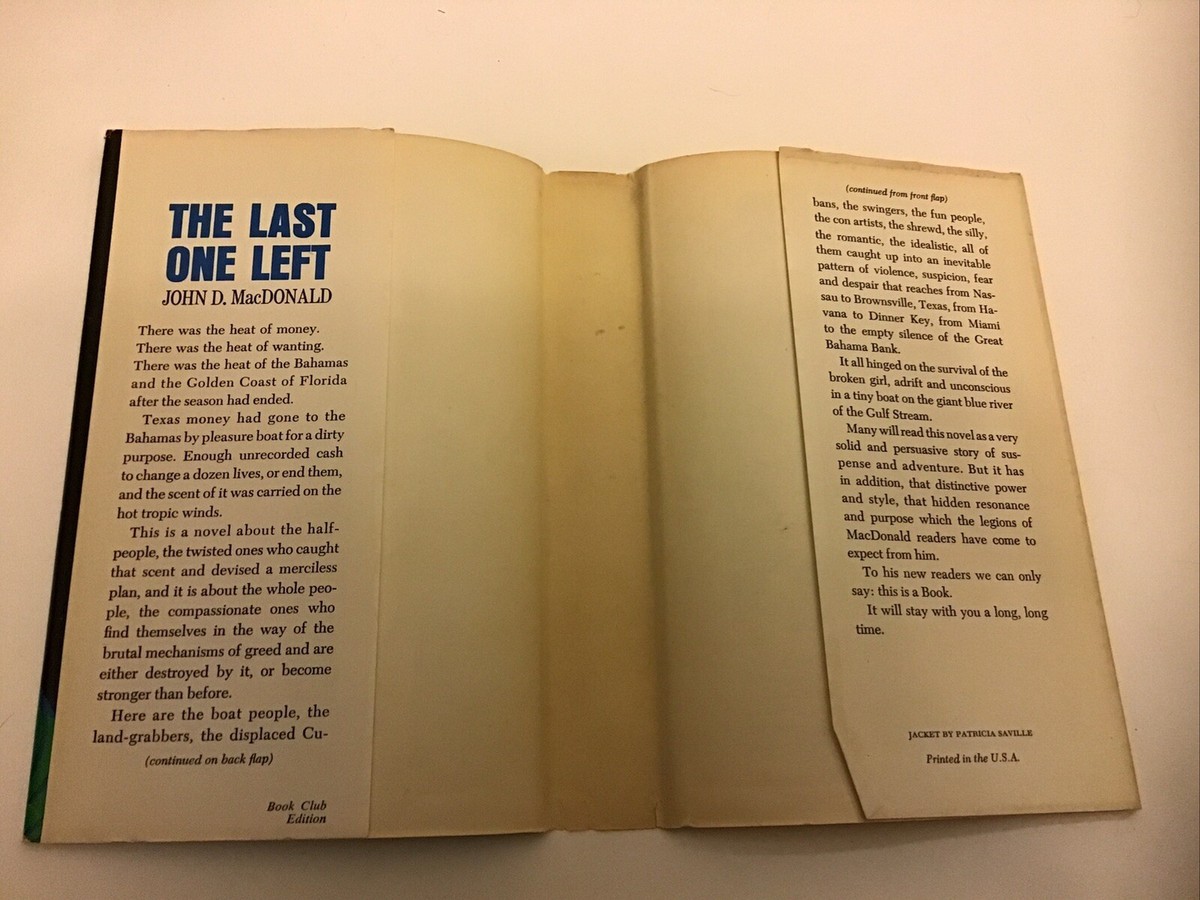 The Last One Left By John D MacDonald Doubleday 1967 Book Club