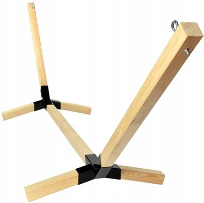 Hängemattengestell aus Holz, Buche 320 cm, 120 kg, Stahlstützen, imprägniert NEU