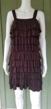 NWT ALICE & OLIVIA Brown Knit Tiered Ruffle Dress Small S $367