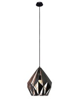 Eglo 49254 Carlton 1 Single Pendant Stainless Steel/black/copper Finish Eglo 49254 Carlton 1 Single Pendant Stainless Steel/black/copper Finish