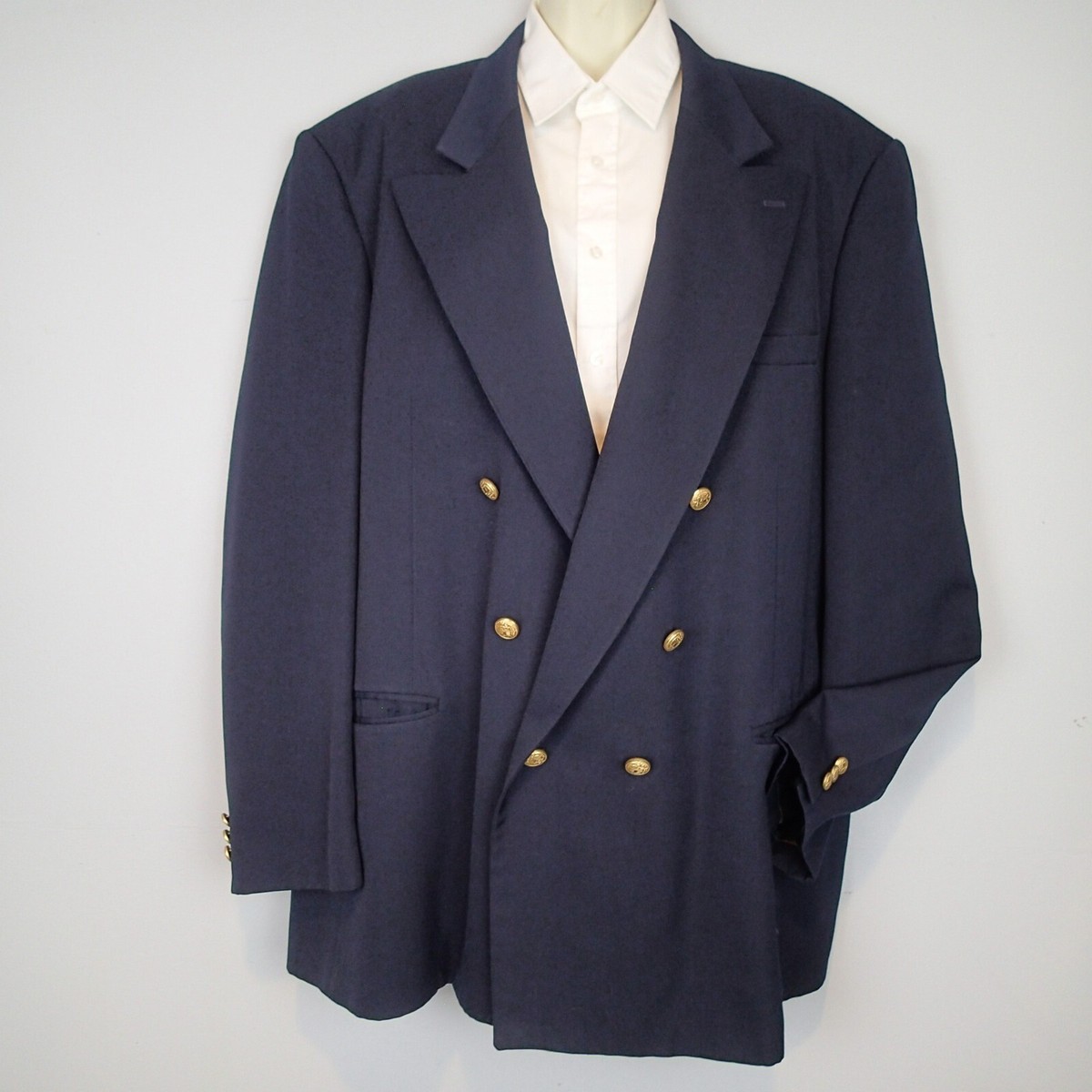 Givenchy Blazer navy Blue Gold Buttons Notch Lapels Double Givenchy Blazer navy Blue Gold Buttons Notch Lapels Double