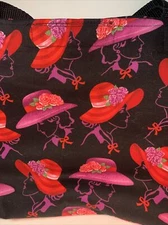 Homemade Red Hat Society Purse Black w/Red & Purple Hats & Silhouettes