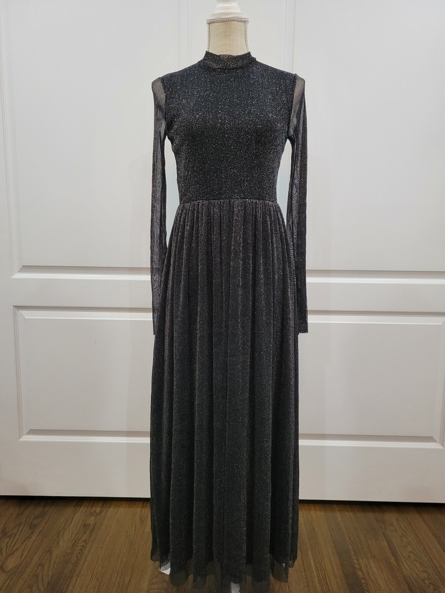 urban outfitters black mesh dress Urban outfitters Y2K Black sequin Beaded spaghetti strap Mesh dress XS