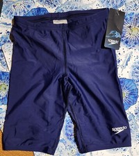 Boy's Size Medium ML Youth Completion Speedo SLD Jammer Youth Navy Swim Shorts