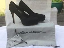 NIB BRIAN ATWOOD COLL MANIAC PUMPS SZ 37.5 BLK PONY HAIR, DUSTBAG, EXTRA HEELS