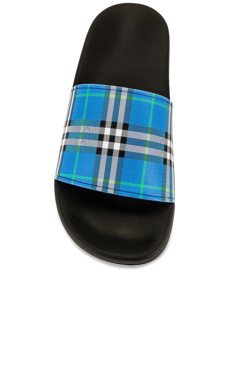 with box Burberry Z4469 Mens Blue Furley Vintage Check Slide