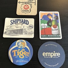 Beer Coasters Vintage Beer Coasters - Assorted lot x 5 Beer Collectibles Paper