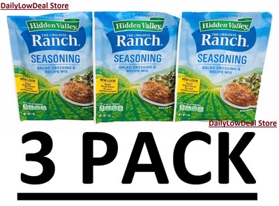 3 PACK - Hidden Valley Ranch Seasoning Salad Dressing & Recipe Mix 1 oz Each
