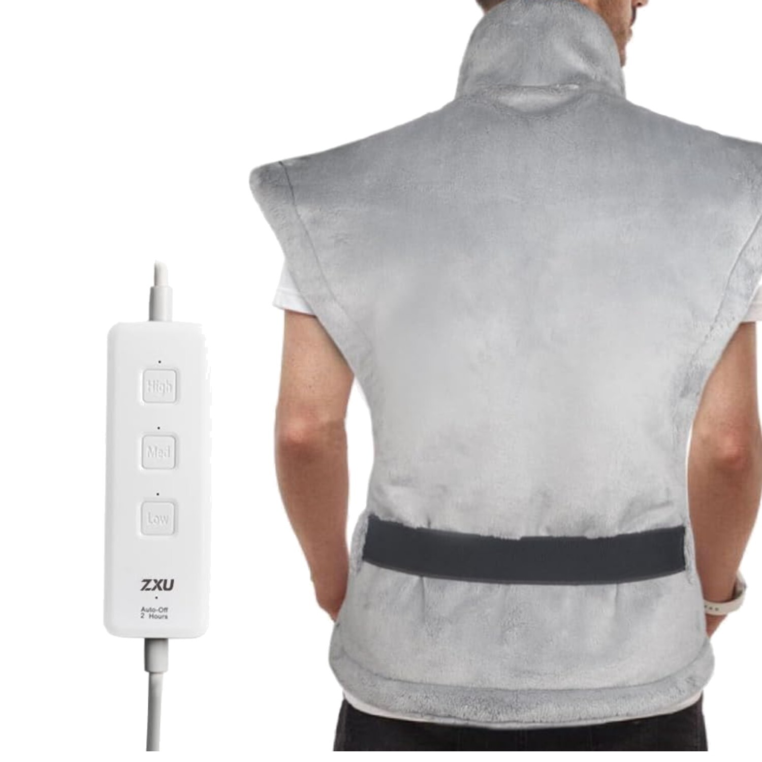 Fast Heating Neck & Back Pad with Auto Shut-Off - 11ft Cord & Soft Microplush