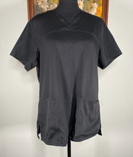 Scrubstar Short Sleeve Scrub Top Women's Medium Black Pockets Workwear