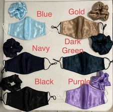 Adults Satin Silk Face Mask Free Scrunchies