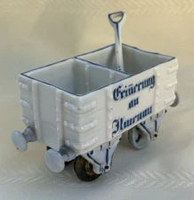 Rare German Porcelain DOUBLE SALT CELLAR / DIP - Railroad Car Form w/ Spoon, WOW