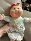 Vintage Cabbage Patch Kids® Doll 1978–1987 Green Eyes Dimples Bow Outfit