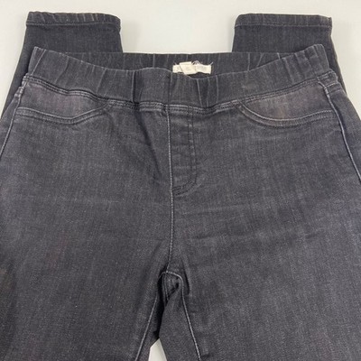 EILEEN FISHER PETITE Size PP Black Wash Denim Stretch Pull On Jeans Pants
