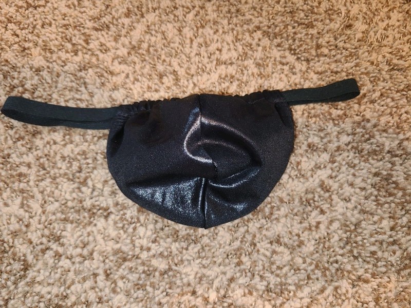 Men's Vintage 1990s Rise Wear Swim Micro G-string Thong Sz Medium, Color Black 