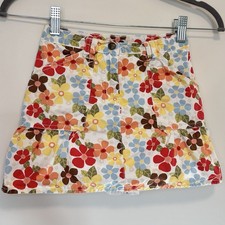 Vintage Gymboree Island Getaway Floral Print Cargo Skirt Skort Girl Size 6