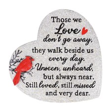 Heart Shaped Memorial Garden Stones, 10 inches Sympathy Garden Stone for Love...