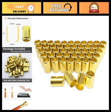 50PCS Brass Hose Ferrules 0.625" ID x 1" Long for Air, Torch  Acetylene Hoses