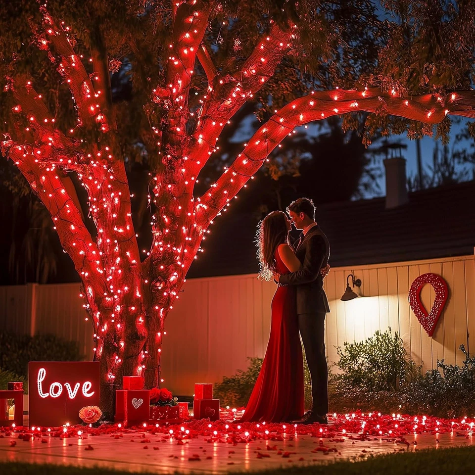 Solar Powered Christmas Lights 100-200 LED Outdoor Light Strings Festive Garden - Image 4 of 4