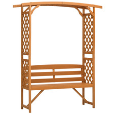 Outsunny Arch Pergola Garden Bench, Wooden Garden Arbour with Seat, Brown