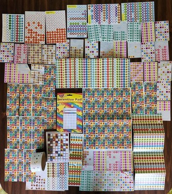 Vintage Dot Stickers Lot 1980's School Troll Teacher Bug Bunny Behavior Charts