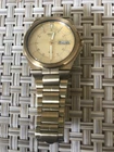 Seiko Mens Quartz Watch 3N0318 Gold Tone New Battery Works Well Short Strap