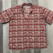 Reyn Spooner Cotton Hawaiian Button Shirt Red Surfboard Surfing Beach XL