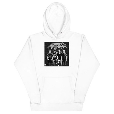 Anthrax With the Band Mens Officially Licensed Hoodie White