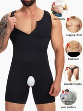 Mens Shapewear Bodysuit Tummy Control Full Body Shaper SlimmingFaja Para Hombres
