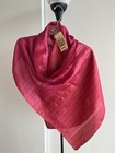 NWT Handwoven FabIndia 100% Silk Dupatta Stole Scarf Red Pink Hand Block Print — photo 6