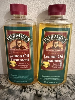 Formby s Penetrating Lemon Oil Wood Furniture Treatment 8oz x Two Bottles New