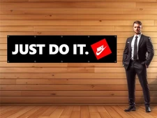 NIKE JUST DO IT Vinyl Banner 24in x 96in - Sports Sign Banner Wall Decoration