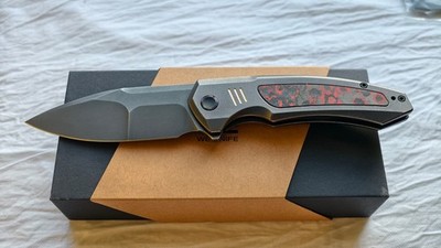 WE KNIFE Hyperactive Vanax Polished Gray - Titanium Lava Flow Fat Carbon