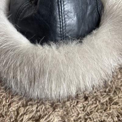VINTAGE Beautiful genuine ABC FUR Polar fox leather hat  display picture 1