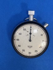 Vintage Heuer Mechanical Stopwatch 7 Jewels Shock Resistant Swiss Timer Running