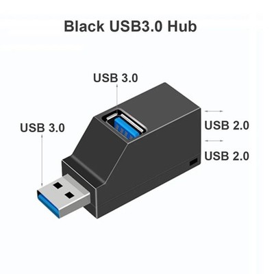 Mini USB 3.0 2.0 HUB 3 Port Verteiler Adapter für PC Laptop Macbook Notebook UH1