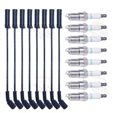 NEW 8x 41-962 Spark Plugs & 9748HH Wire For Chevy Silverado 4.8L 5.3L 6.0L V8