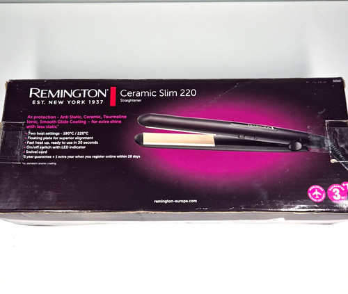 Remington Ceramic Slim 220 Hair Straightener S1510 Black - New (Damaged Box)