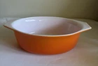 Vintage Pyrex 043 Orange Sunburst Daisy Oval Casserole Dish  1 1/2 Qt. No Lid