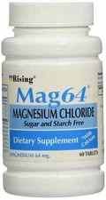 Mag64 Magnesium Chloride Dietary Supplement Tablets Sugar & Starch Free 60ct