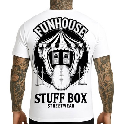 Stuff Box Herren Shirt Funhouse Entrance Print weiß STB-1435 TShirt S bis 5XL 