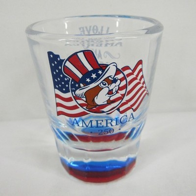 BUC-EE'S Shot Glass I Love America 250 Years Of Freedom July 4, 2026 USA Beaver